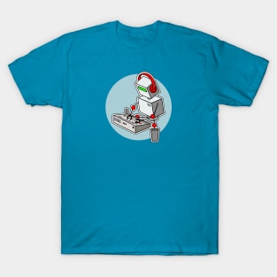 Cute Robot Musician Playing Drum Machine T-Shirt